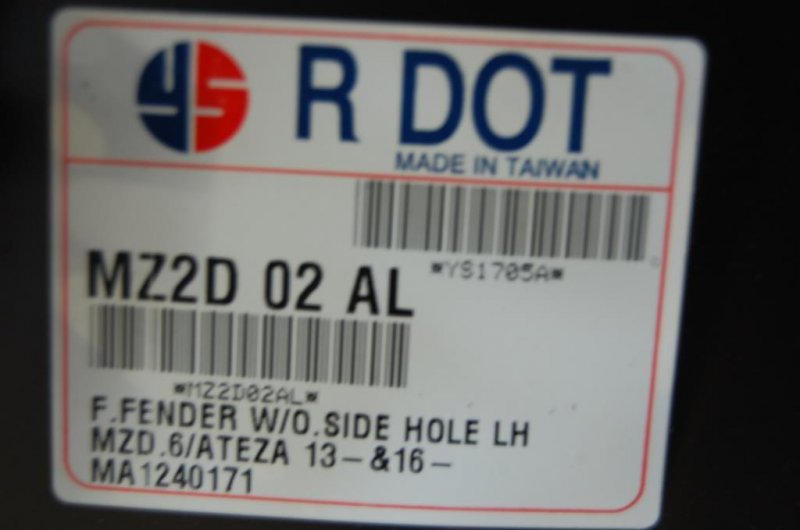 Крыло переднее переднее левое MAZDA 6 GJ 12-