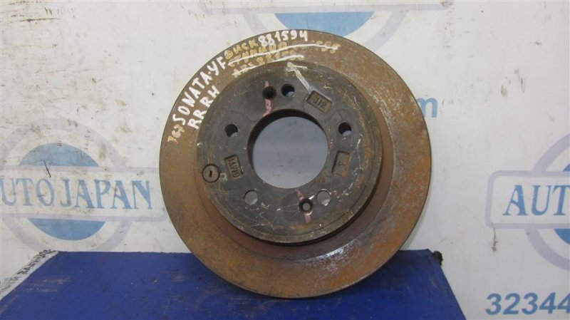 Тормозной диск задний HYUNDAI SONATA YF 10-14 2014 Седан 2.4 58411-3Q000 Б/У