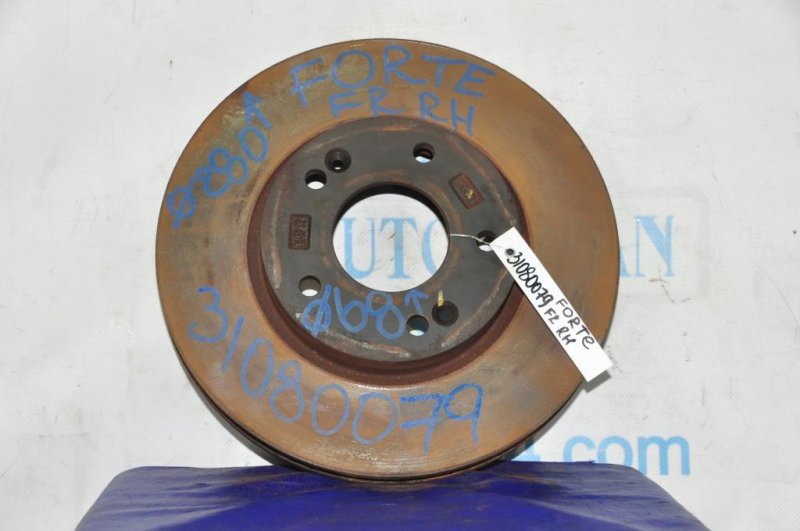 Тормозной диск передний KIA FORTE/CERATO TD 08-13 51712-1M000 Б/У
