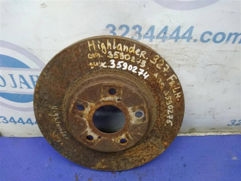 Запчасть тормозной диск передний TOYOTA HIGHLANDER 01-07 2006 ACU20 2.4 2AZFE 43512-48031 Б/У Тормозной диск передний TOYOTA HIGHLANDER 01-07 2006 ACU20 2.4 2AZFE 43512-48031 Б/У