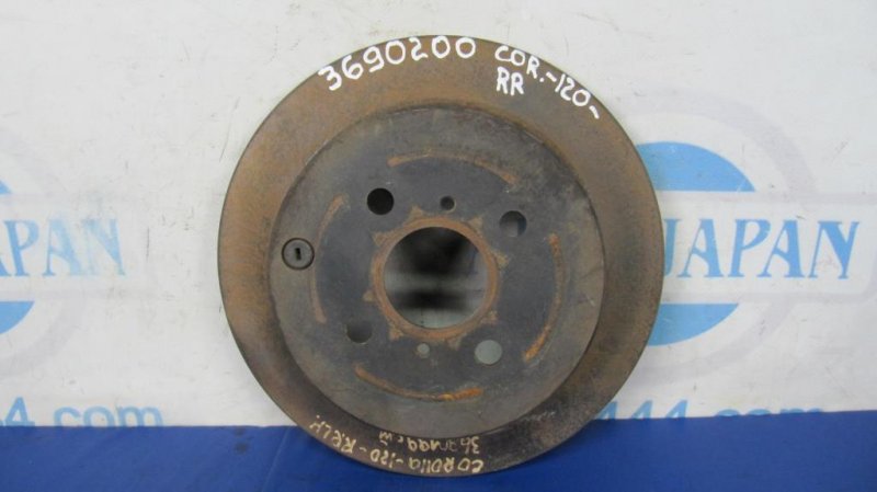 Тормозной диск задний TOYOTA COROLLA 120 00-07 Б/У