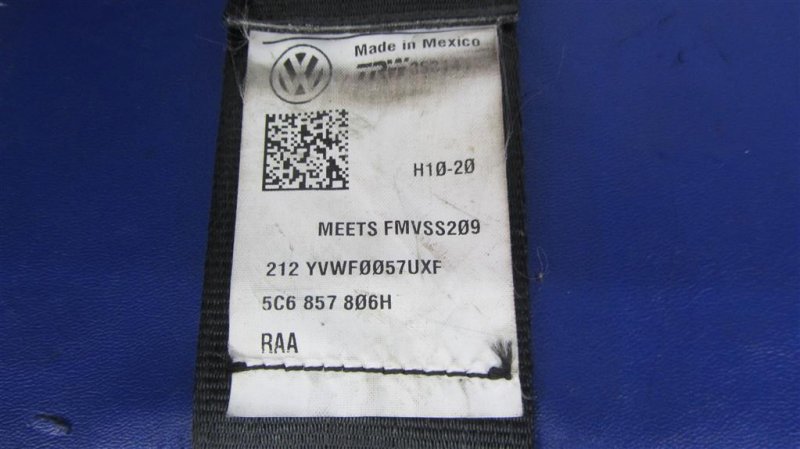 Ремень безопасности задний правый JETTA USA 10-17 2014 162 1.8 CPRA
