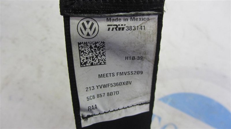 Ремень безопасности задний VOLKSWAGEN JETTA USA 10-17 162 1.8 CPRA