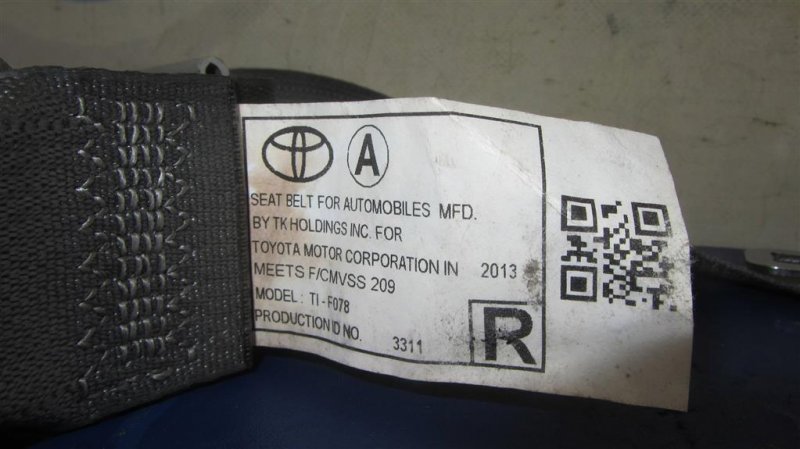 Ремень безопасности задний правый TOYOTA VENZA 09-16 GGV10 3.5 2GR-FE