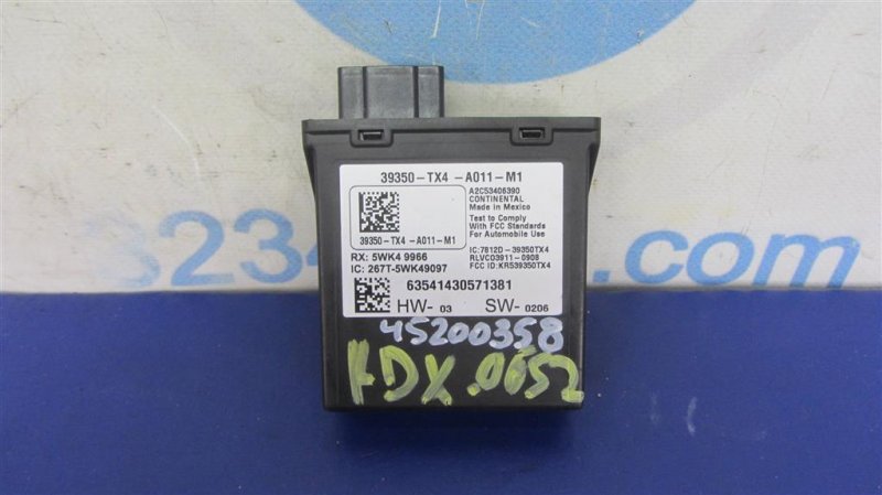 Запчасть блок управления дав.в шинах ACURA RDX 12-19 2014 Внедорожник 3.5 39350-TX4-A01 Б/У Блок управления дав.в шинах ACURA RDX 12-19 2014 Внедорожник 3.5 39350-TX4-A01 Б/У