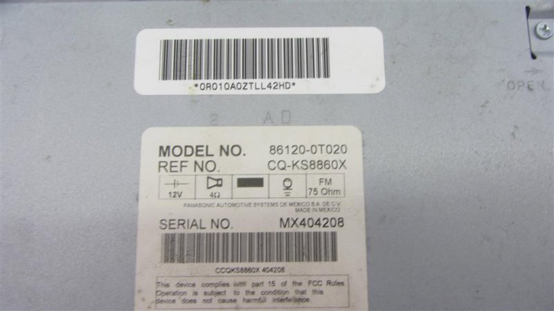 Магнитола VENZA 09-16 2009 AGV10 2.7 1ARFE