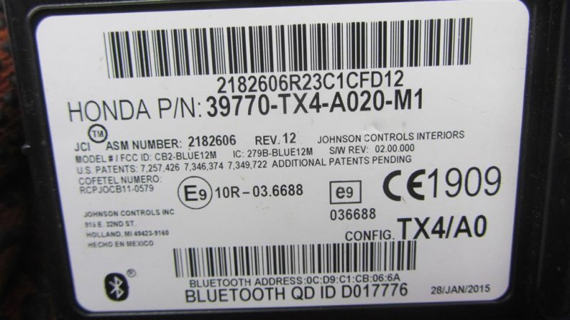 Блок управления блютуз RDX 12-19 2015 Внедорожник 3.5