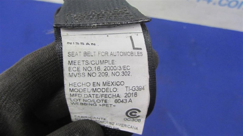 Ремень безопасности задний левый QX60/JX35 12-20 2012 Внедорожник 3.5