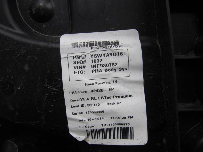 Стеклоподъемник задний левый SONATA YF 10-14 Стеклоподъемник задний левый SONATA YF 10-14