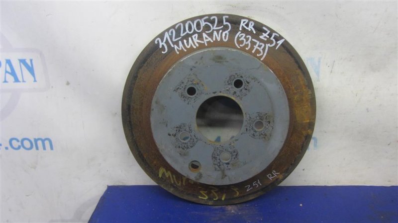 Тормозной диск задний NISSAN MURANO Z51 07-14 2009 Внедорожник 3.5 43206-CA000 Б/У