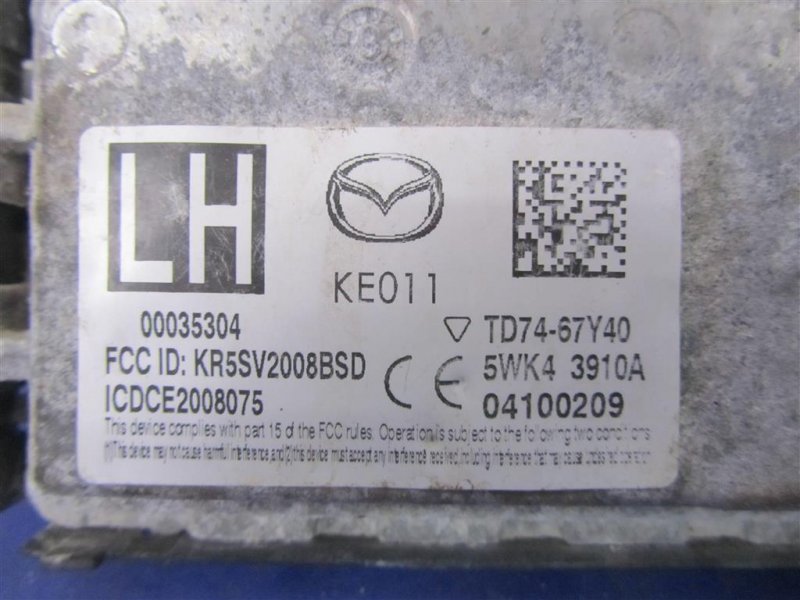 Датчик слепых зон задний левый CX-9 06-16 2010 Внедорожник 3.7 Датчик слепых зон задний левый CX-9 06-16 2010 Внедорожник 3.7