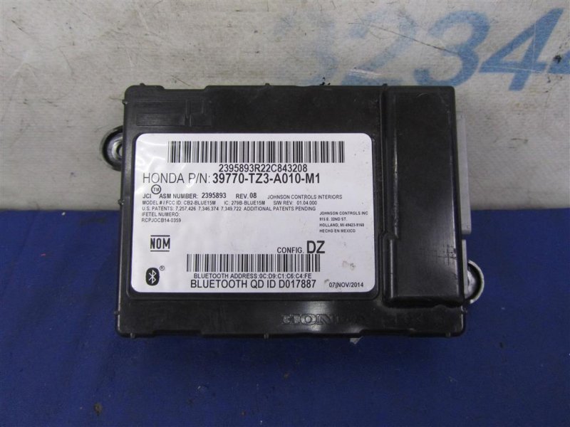 Запчасть блок управления блютуз ACURA TLX 14-17 2014 Седан 2.4 39770-TZ3-A01 Б/У Блок управления блютуз ACURA TLX 14-17 2014 Седан 2.4 39770-TZ3-A01 Б/У
