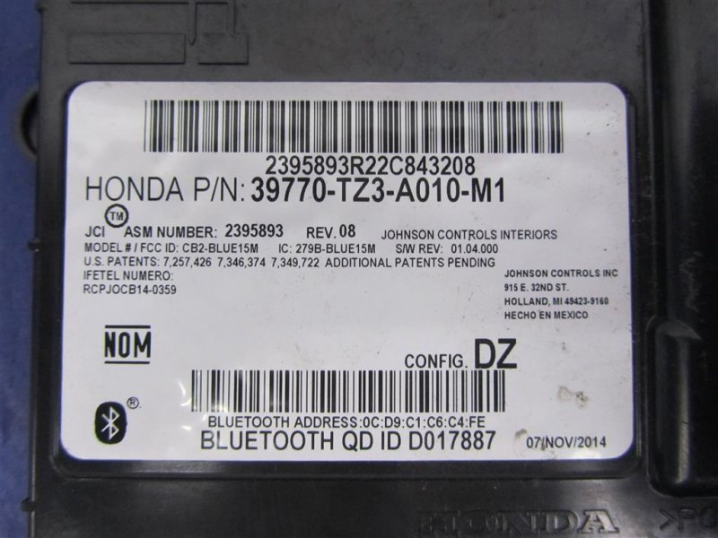 Блок управления блютуз ACURA TLX 14-17 Седан 2.4 Блок управления блютуз ACURA TLX 14-17 Седан 2.4