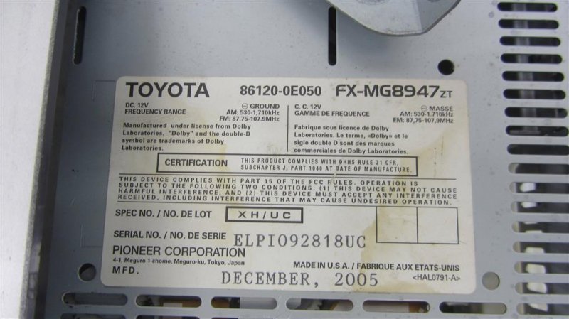 Магнитола LEXUS RX300/330/350/400 03-09 Внедорожник 3.3 Магнитола LEXUS RX300/330/350/400 03-09 Внедорожник 3.3