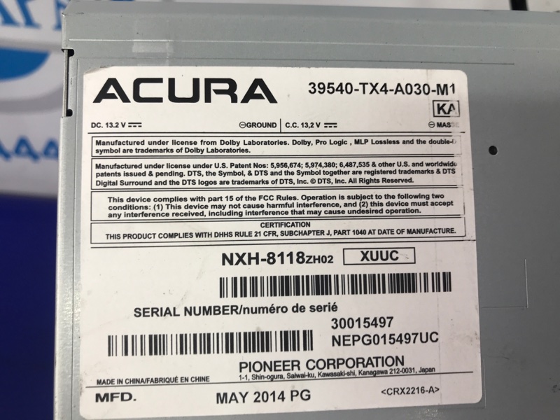 Магнитола ACURA RDX 12-19 Внедорожник 3.5