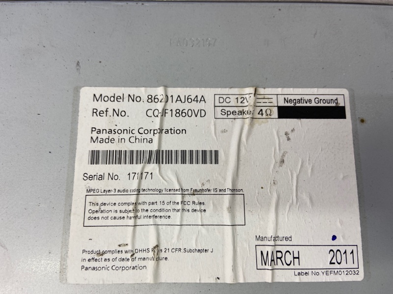 Магнитола OUTBACK 09-14 BR 2011 Внедорожник 2.5 Магнитола OUTBACK 09-14 BR 2011 Внедорожник 2.5