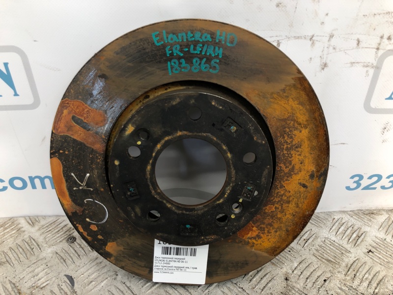 Тормозной диск передний HYUNDAI ELANTRA HD 06-11 51712-2H000 Б/У