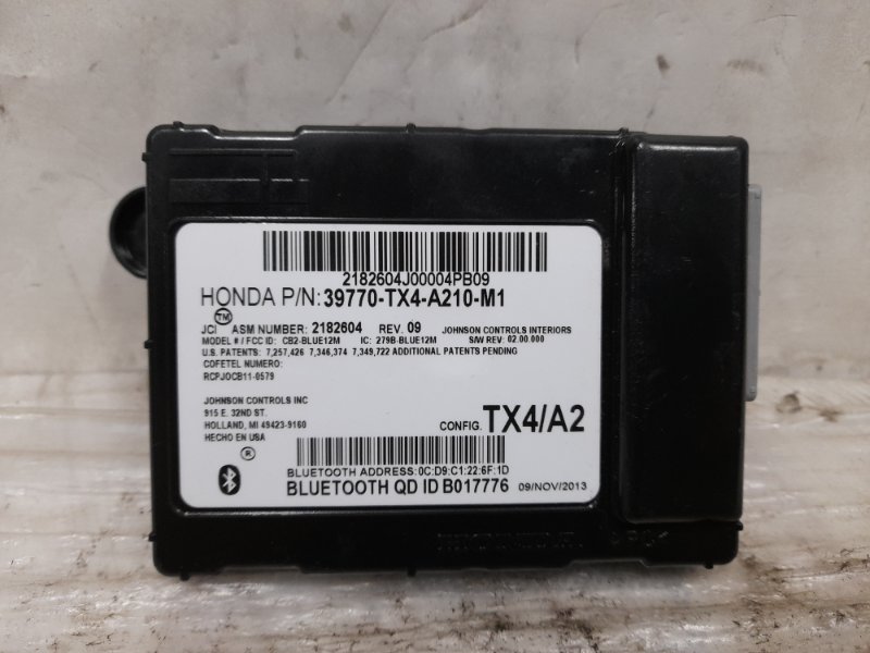 Блок управления блютуз ACURA RDX 12-19 2014 Внедорожник 3.5 J35Z2 39770-TX4-A21 Б/У