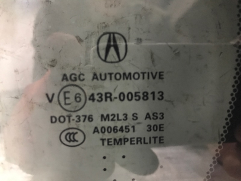 Стекло двери глухое заднее левое ACURA RDX 12-19 Внедорожник 3.5 J35Z2