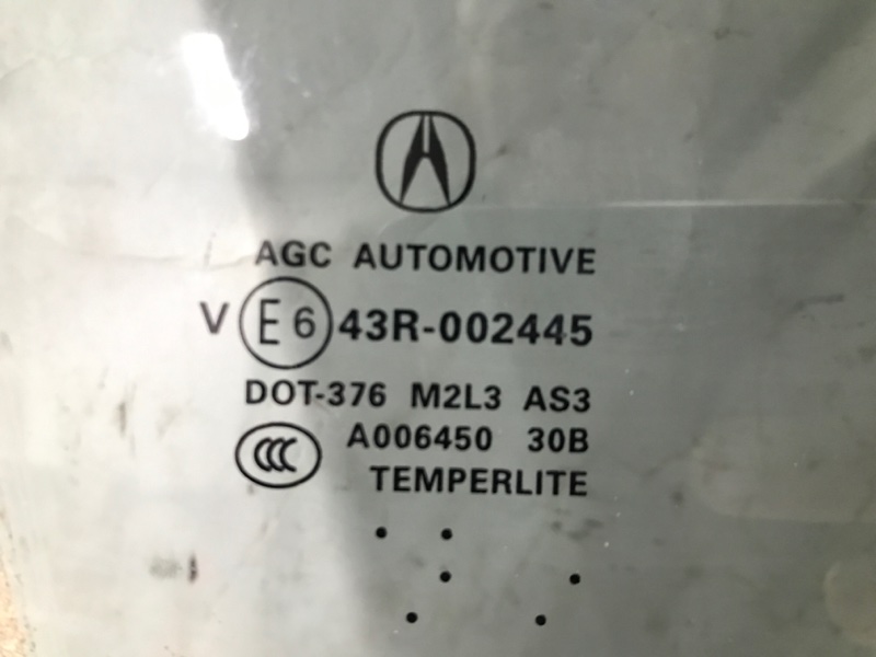 Стекло двери заднее правое ACURA RDX 12-19 Внедорожник 3.5 J35Z2