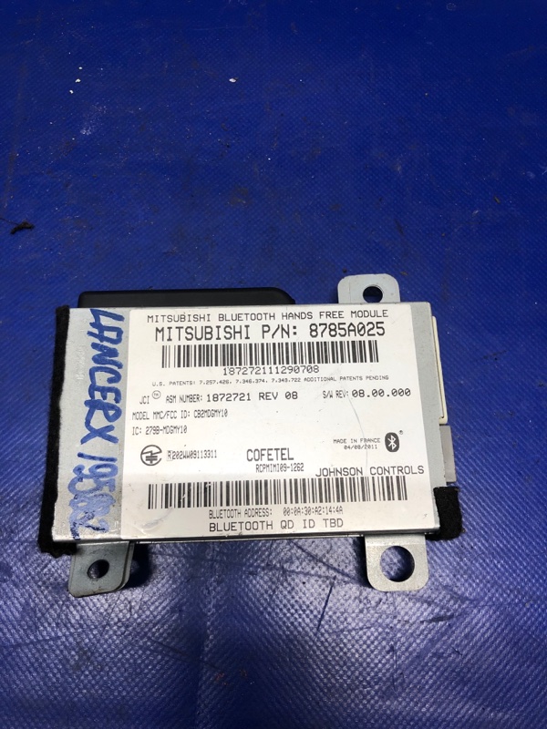 Блок управления блютуз MITSUBISHI LANCER X 10 07-15 Седан 2.0 Блок управления блютуз MITSUBISHI LANCER X 10 07-15 Седан 2.0
