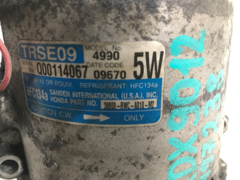 Компрессор кондиционера RDX 06-12 2007 Внедорожник 2.3