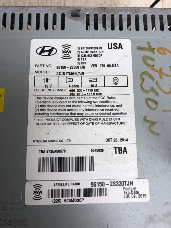 Магнитола TUCSON LM 09-15 2014 LM 2.0 G4KD