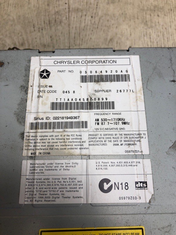 Магнитола JOURNEY 08-20 2008 JC 3.5 EGF