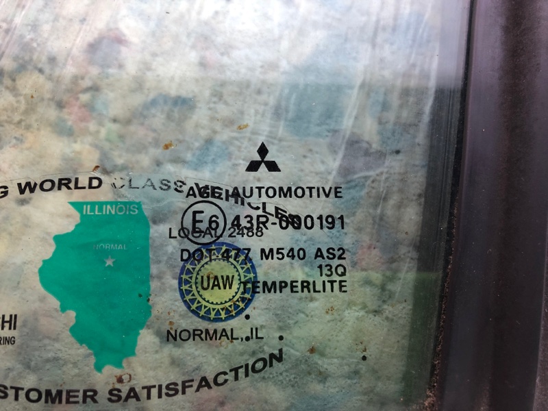 Стекло двери глухое заднее левое MITSUBISHI GALANT 03-12 Седан 2.4 4G69