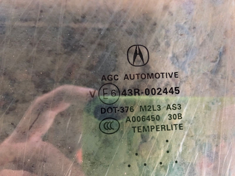 Стекло двери заднее левое RDX 12-19 2015 Внедорожник 3.5