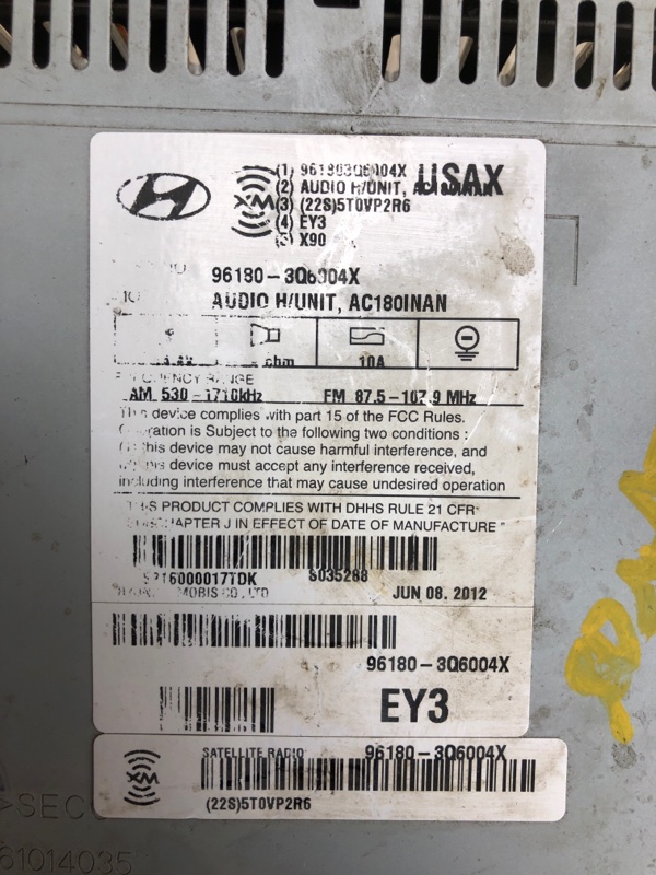 Магнитола SONATA YF 10-14 2012 YF 2.4 G4KK