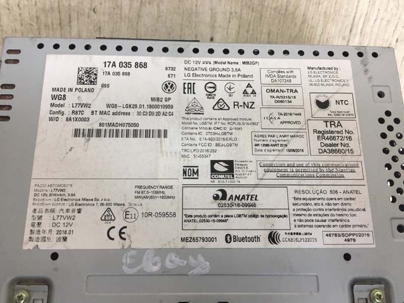 Магнитола JETTA USA 18- 2018 JEM 1.4 DGXA