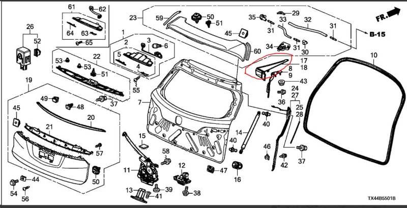 Накладка кузова задняя левая RDX 12-19 2017 Внедорожник 3.5 Накладка кузова задняя левая RDX 12-19 2017 Внедорожник 3.5