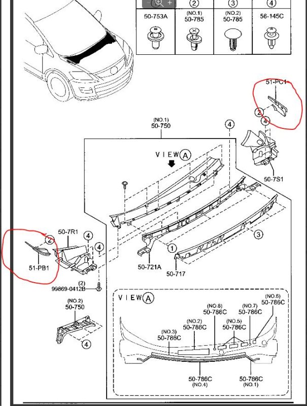 Накладка кузова передняя правая MAZDA CX-9 06-16 Внедорожник 3.7