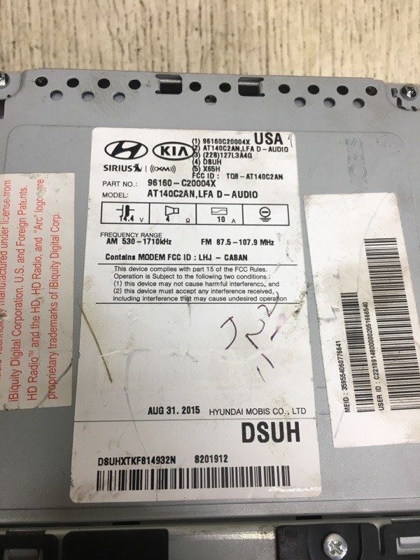 Магнитола SONATA LF 2014- 2015 LF 2.4 G4KJ Магнитола SONATA LF 2014- 2015 LF 2.4 G4KJ