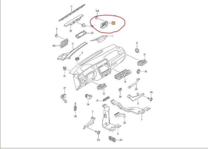 Клапан вентиляции салона JETTA USA 10-17 2017 Седан 1.4L TSI I-4 Turbocharged