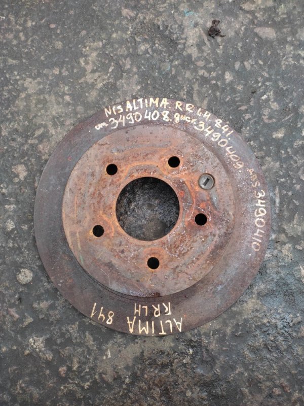 Тормозной диск задний NISSAN ALTIMA L33 12-18 2015 L33 2.5 43206-JA00B Б/У