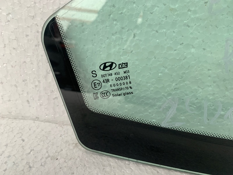 Стекло двери глухое заднее правое ELANTRA AD 16- 2017 Седан 2.0