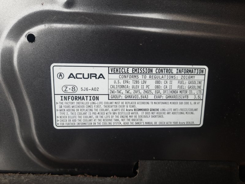 Капот MDX (YD3) 13-21 2016 Внедорожник 3.5 J35Y5 Капот MDX (YD3) 13-21 2016 Внедорожник 3.5 J35Y5