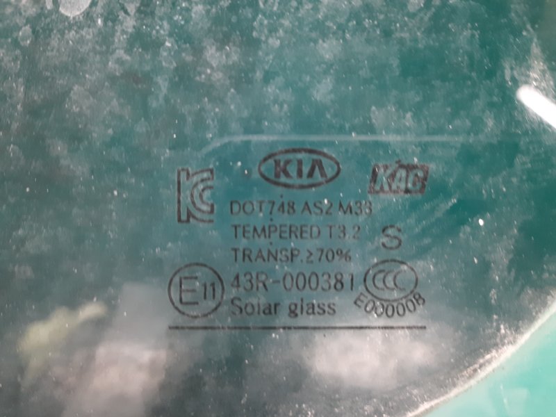 Стекло двери глухое заднее левое KIA OPTIMA TF 11-16 Седан 2.4 G4KJ