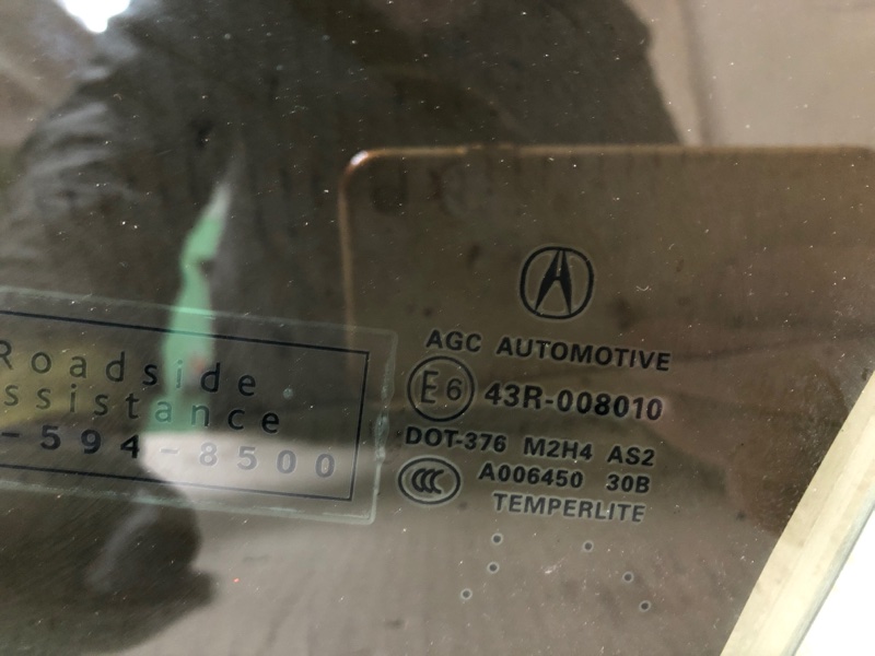 Стекло двери переднее левое RDX 12-19 2016 Внедорожник 3.5