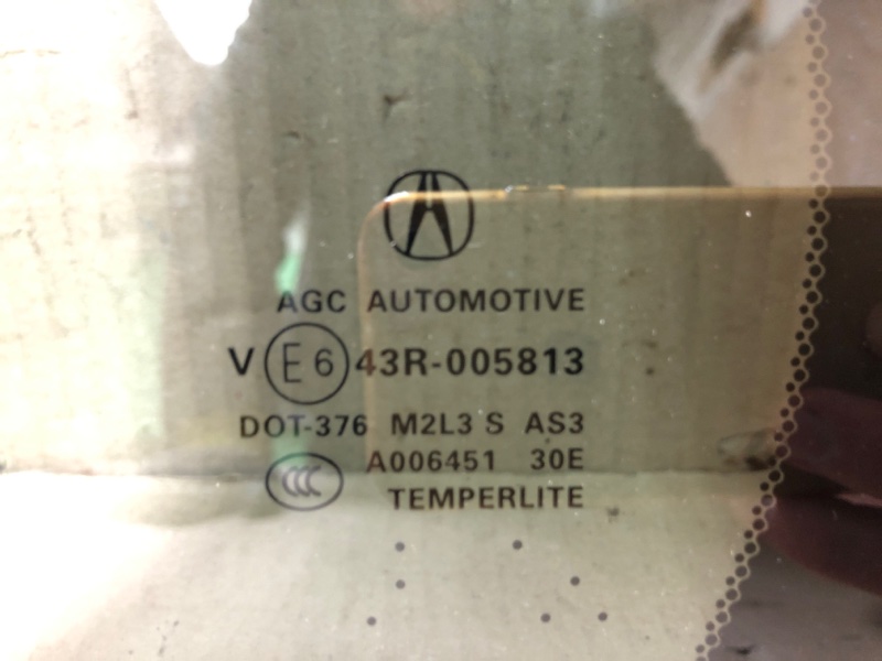 Стекло двери глухое заднее левое RDX 12-19 2016 Внедорожник 3.5