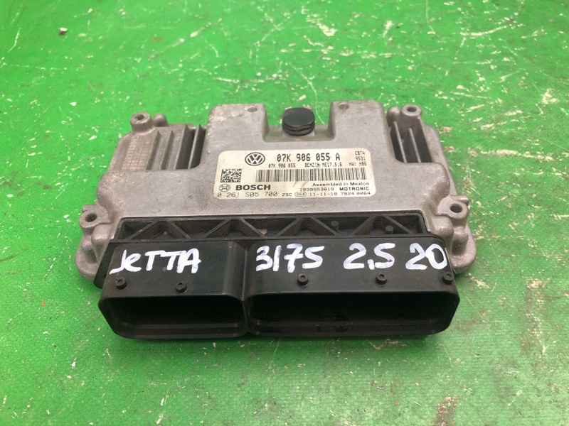 Блок управления двигателем VOLKSWAGEN JETTA USA 10-17 2011 162 CBTA 2.5L 07K 906 055 A Б/У