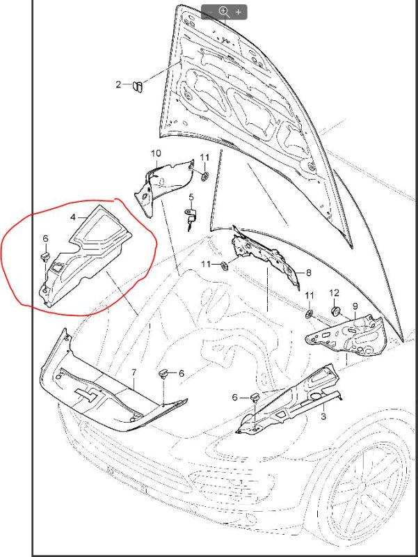 Накладка крыла переднего внутренняя правая CAYENNE 10-18 2010 958 4.8 M48.02