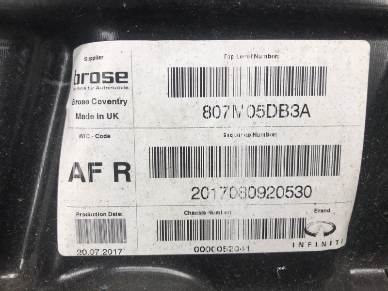 Стеклоподъемник передний правый QX30 16-20 2018 Внедорожник 2.0 20PET