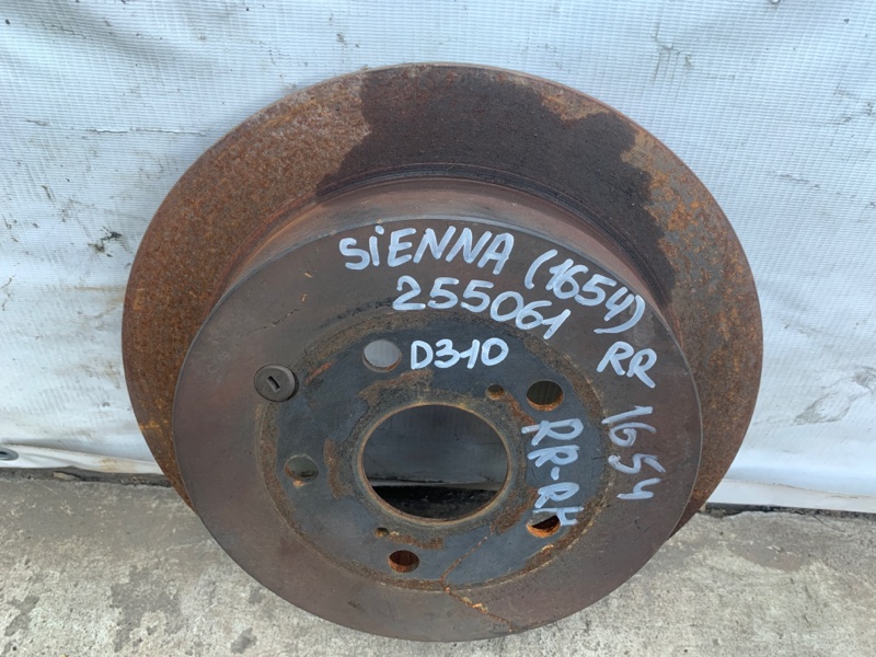 Тормозной диск задний SIENNA 11-16 2015 Минивэн 3.5L 6