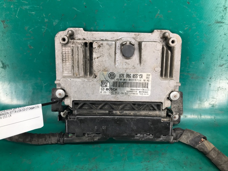 Блок управления двигателем VOLKSWAGEN JETTA USA 10-17 2011 Седан CBTA 2.5L 07K 906 055 CR Б/У