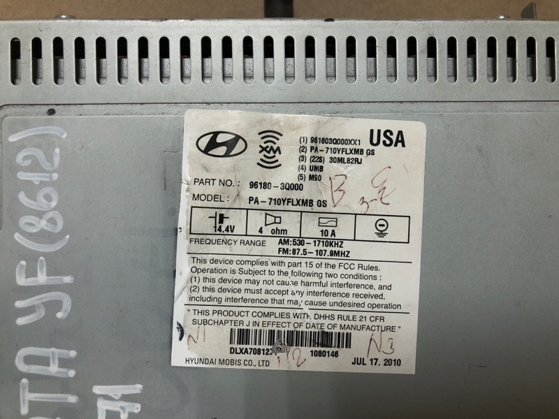 Магнитола SONATA YF 10-14 2011 Седан 2.4