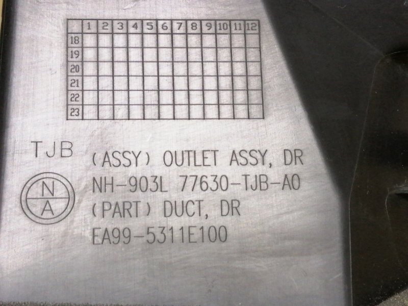 Дефлектор воздушный передний левый RDX 19- 2021 2.0