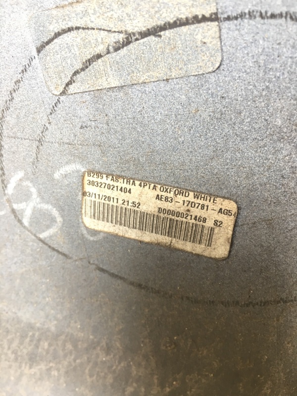 Бампер задний FIESTA 08-17 2012 1.6 C16HDEX